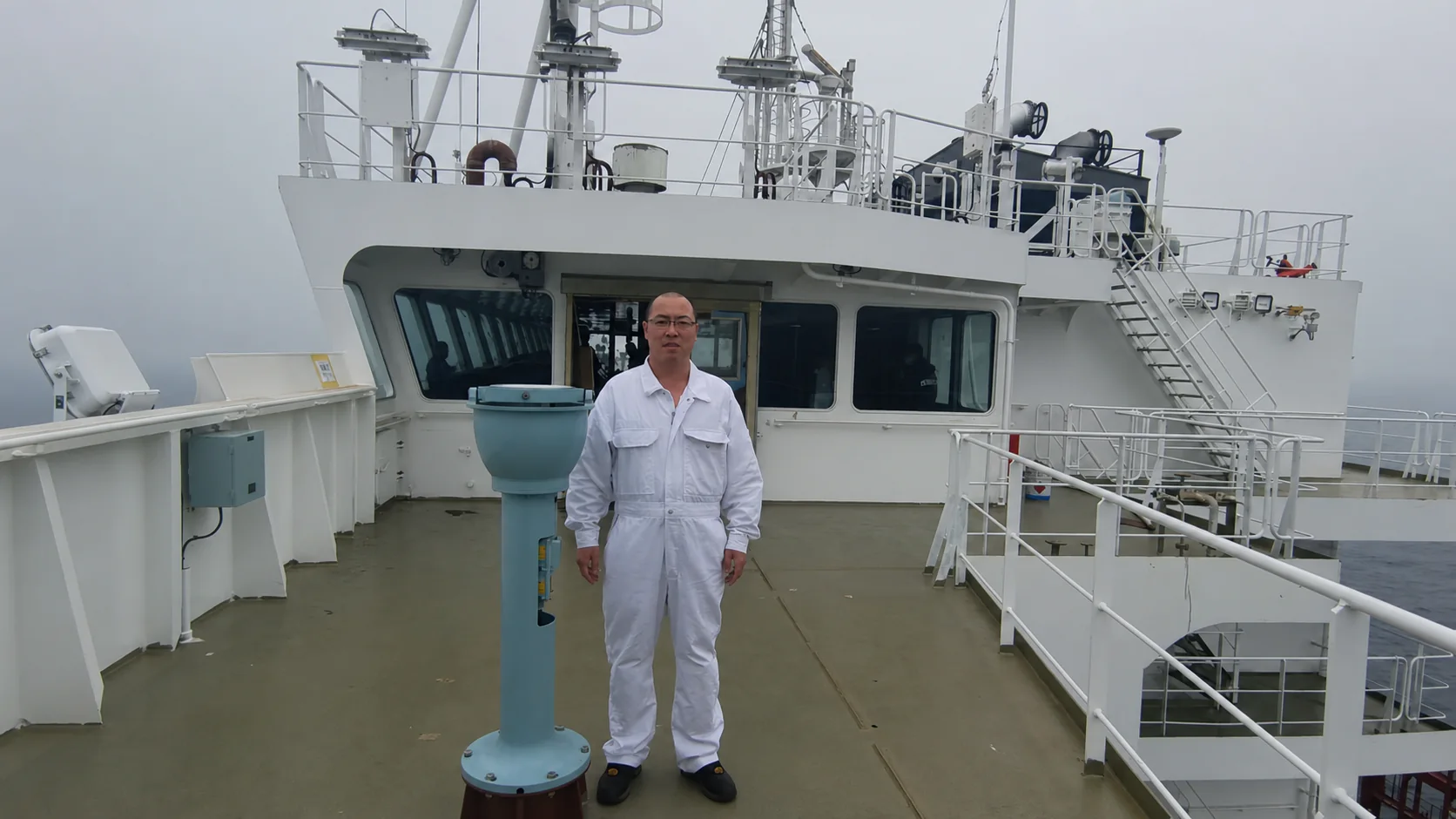 Founder Star Li aboard a vessel during his earlier professional experience