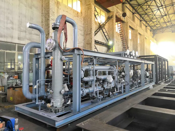 Skid-mounted process equipment assembled at the manufacturing partner facility